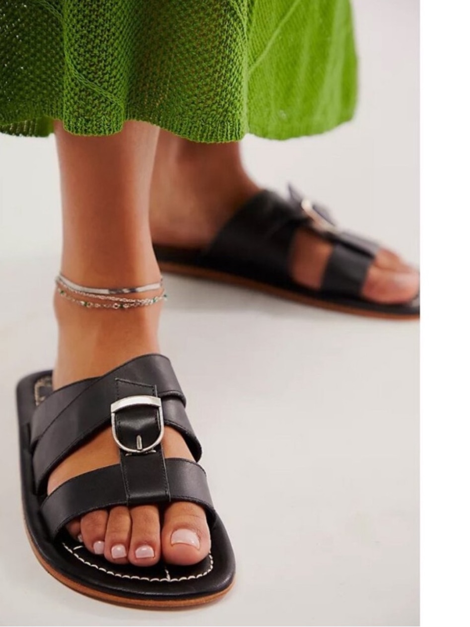Nwob Free People Black Sloan Buckle Sandals Sz: 7 — image 4 of 7